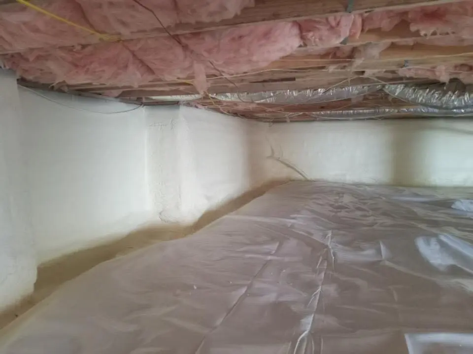 Crawl space encapsulation with closed-cell spray foam for Flat Roof Repair in Saranap